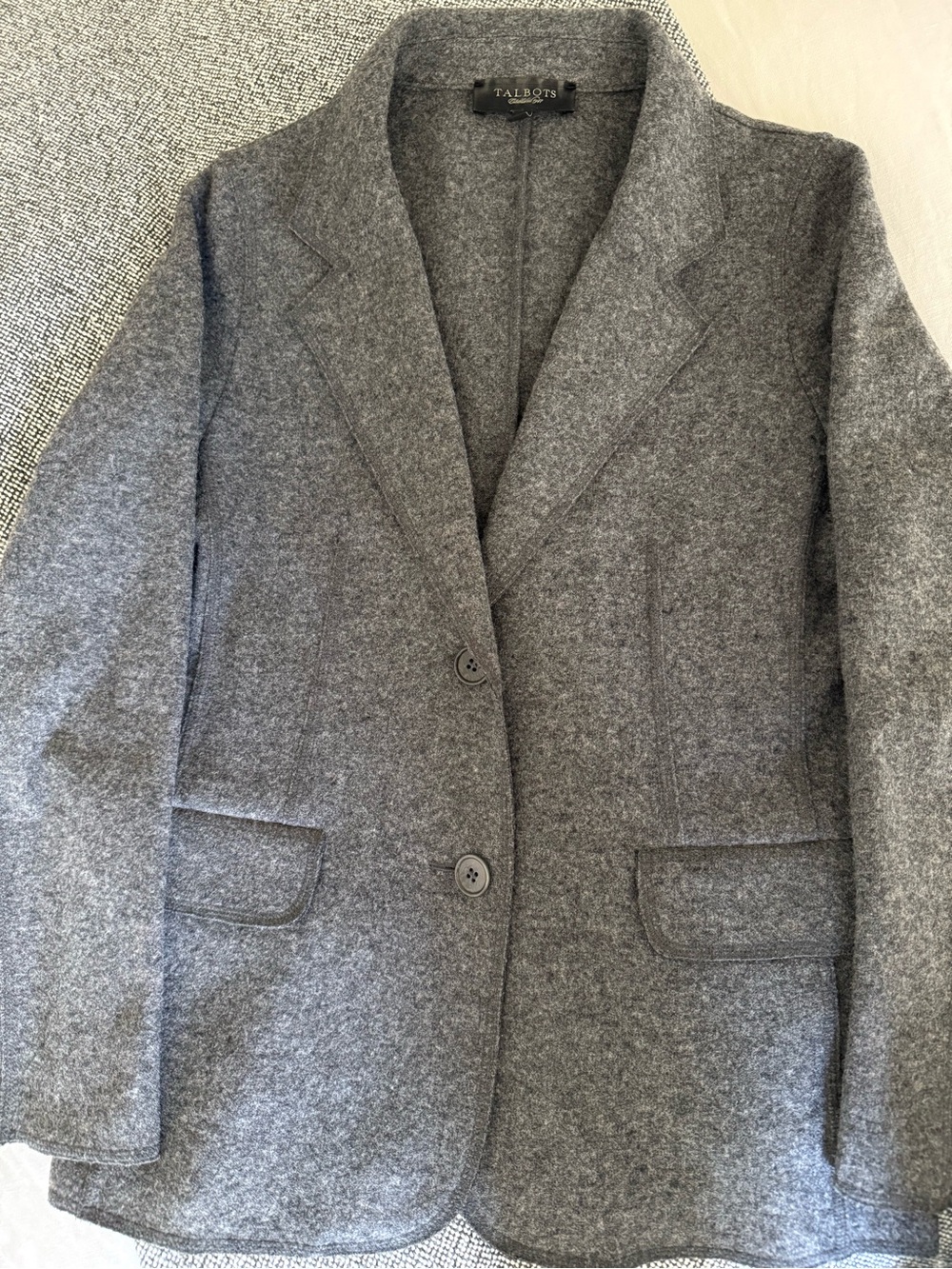 Talbots Medium Gray Tailored Wool-Blend Blazer/Jacket